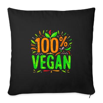 Vegan Gift For Vegetarian Lovers, Herbivore,Veggie - Throw Pillow Cover 17.5” x 17.5” - black - Front