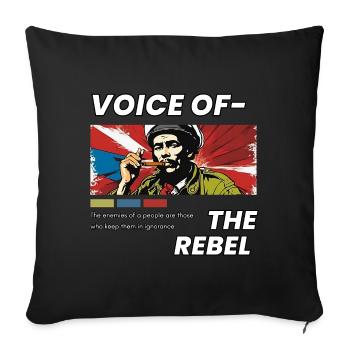 Voice of the Rebel - Throw Pillow Cover 17.5” x 17.5” - black - Front