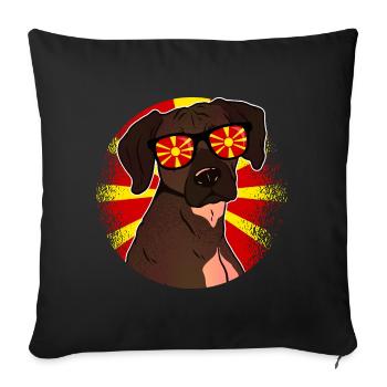 Macedonia - Throw Pillow Cover 17.5” x 17.5” - black - Front