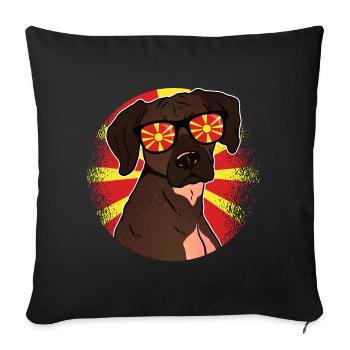North Macedonia - Throw Pillow Cover 17.5” x 17.5” - black - Front