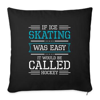 Ice Skating Figure Skating Hobby Ice Skating - Throw Pillow Cover 17.5” x 17.5” - black - Front