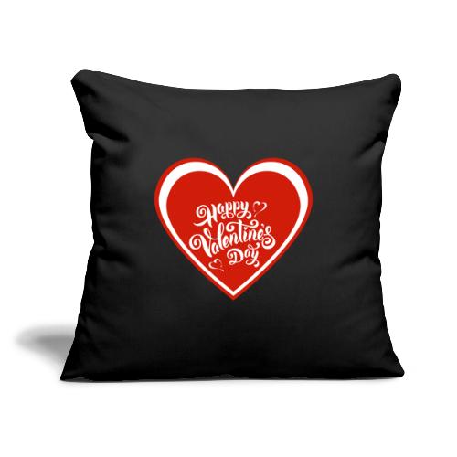 Hearts Love February Valentine's Day February 14 - Throw Pillow Cover 17.5” x 17.5”