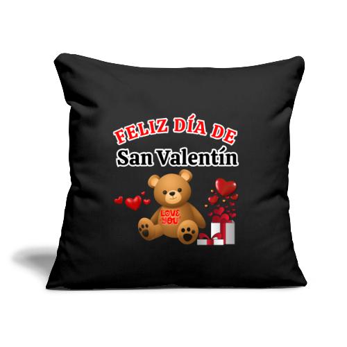 Valentine's Day Celebration Bears Love Hearts. - Throw Pillow Cover 17.5” x 17.5”