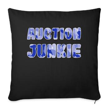 Auction Junkie blue camo - Throw Pillow Cover 17.5” x 17.5” - black - Front