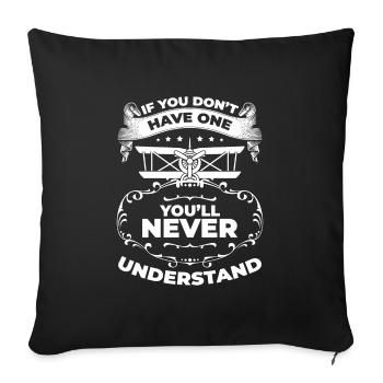 Model Flight Hobby Pilot Model - Throw Pillow Cover 17.5” x 17.5” - black - Front