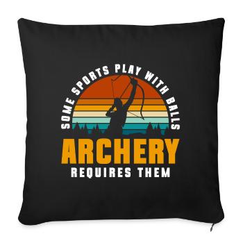 Marksman Bow And Arrow Bow Sport - Throw Pillow Cover 17.5” x 17.5” - black - Front