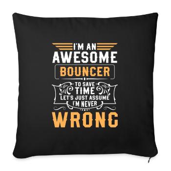 Bouncer Bodyguard Watcher - Throw Pillow Cover 17.5” x 17.5” - black - Front