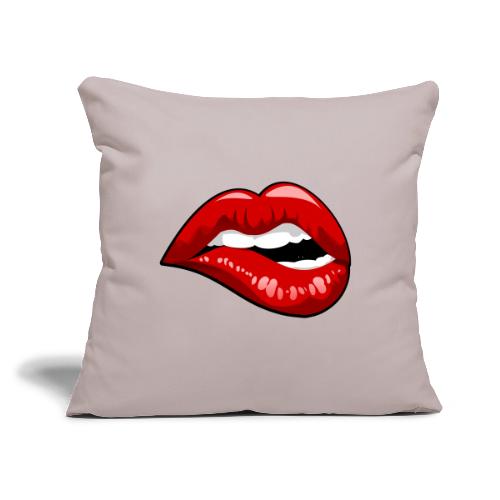 Lip Bite - Throw Pillow Cover 17.5” x 17.5”