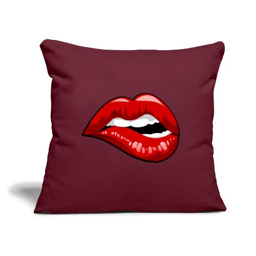Lip Bite - Throw Pillow Cover 17.5” x 17.5”