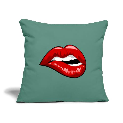 Lip Bite - Throw Pillow Cover 17.5” x 17.5”