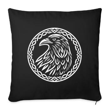 Celtic raven - Throw Pillow Cover 17.5” x 17.5” - black - Front