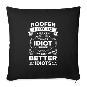 Craftsman House Building Job Carpenter - Throw Pillow Cover 17.5” x 17.5” - black - Front