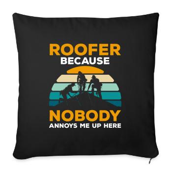 Craftsman House Building Carpenter - Throw Pillow Cover 17.5” x 17.5” - black - Front