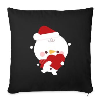 Snowman Christmas Love - Throw Pillow Cover 17.5” x 17.5” - black - Front