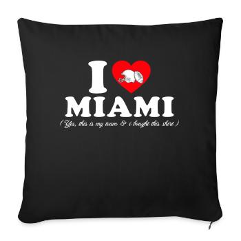 Groovy I Love Miami - Throw Pillow Cover 17.5” x 17.5” - black - Front