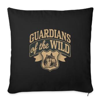 Guardians of the Wild - Throw Pillow Cover 17.5” x 17.5” - black - Front