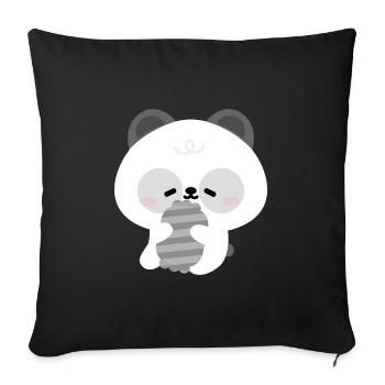Sleepy Panda - Throw Pillow Cover 17.5” x 17.5” - black - Front