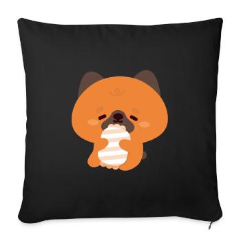 Sleepy German Shepherd - Throw Pillow Cover 17.5” x 17.5” - black - Front