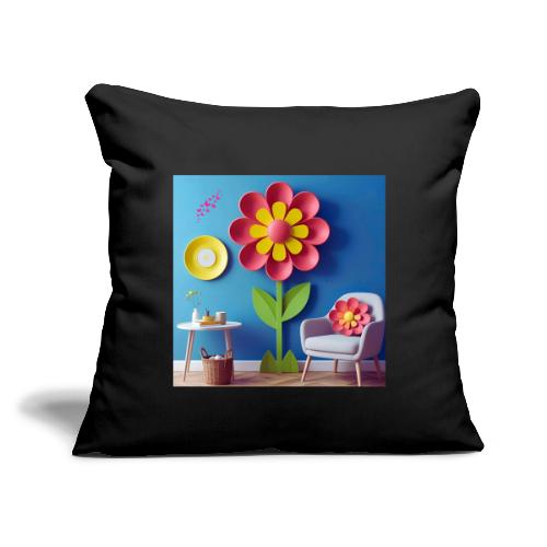 Flower design and harmony of environmental well-be - Throw Pillow Cover 17.5” x 17.5”