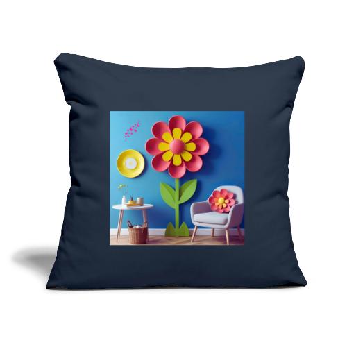 Flower design and harmony of environmental well-be - Throw Pillow Cover 17.5” x 17.5”