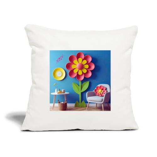 Flower design and harmony of environmental well-be - Throw Pillow Cover 17.5” x 17.5”
