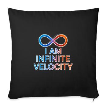 I Am Infinity Velocity Gradient - Throw Pillow Cover 17.5” x 17.5” - black - Front