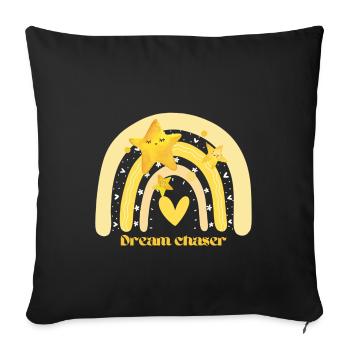 dream - Throw Pillow Cover 17.5” x 17.5” - black - Front