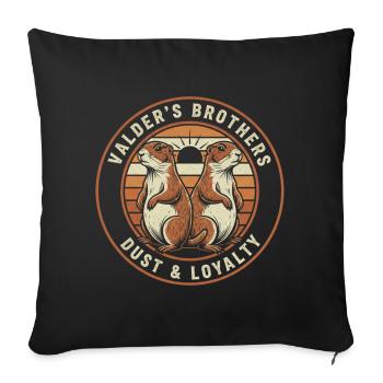 Valder's Brothers: Dust & Loyalty - Throw Pillow Cover 17.5” x 17.5” - black - Front