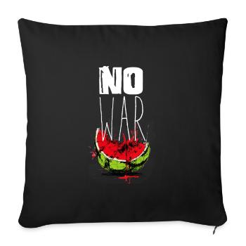 Peace for All – Anti‑War Humanitarian Design  - Throw Pillow Cover 17.5” x 17.5” - black - Front