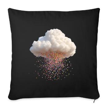 Candy Cloud Sprinkle Burst - Throw Pillow Cover 17.5” x 17.5” - black - Front