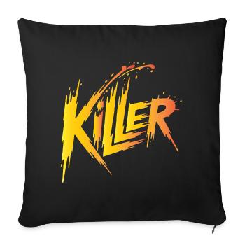 KILER Splash Gradient Logo Tee - Throw Pillow Cover 17.5” x 17.5” - black - Front