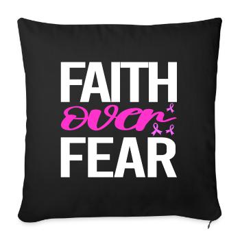 toddler breast cancer shirts in store - Throw Pillow Cover 17.5” x 17.5” - black - Front