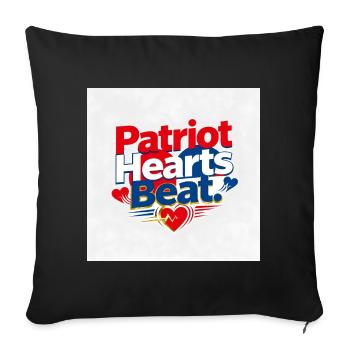 Conception du Patriot Heartbeat - Housse de coussin décorative - noir - Devant