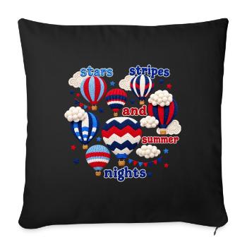 Nuits à rayures étoilées Ballons tricotés - Housse de coussin décorative - noir - Devant
