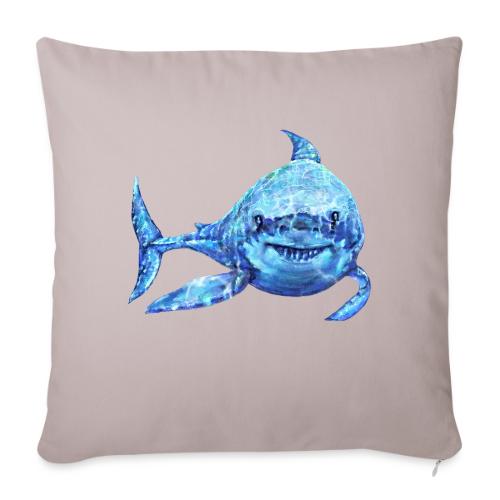 sharp shark - Throw Pillow Cover 17.5” x 17.5”