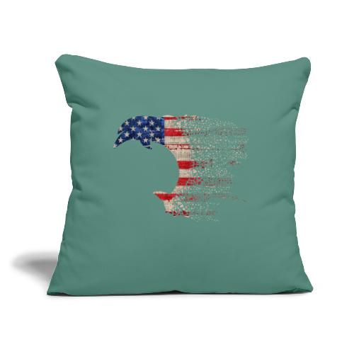 South Carolina Independence Dolphin, Dark - Throw Pillow Cover 17.5” x 17.5”