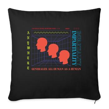 Impartiality - Throw Pillow Cover 17.5” x 17.5” - black - Front