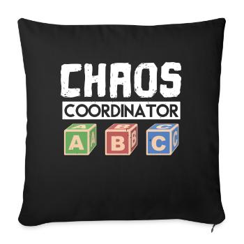Chaos Coordinator Teacher - Throw Pillow Cover 17.5” x 17.5” - black - Front