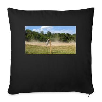 Motocross - Throw Pillow Cover 17.5” x 17.5” - black - Front