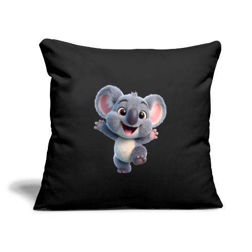 Joyful 3D Baby Koala with Arms Up - Throw Pillow Cover 17.5” x 17.5”
