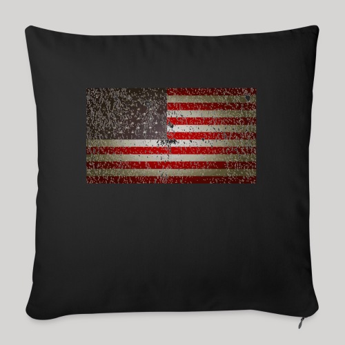 US Flag distressed - Throw Pillow Cover 17.5” x 17.5”
