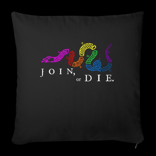 LGBTQIA Join or Die - Throw Pillow Cover 17.5” x 17.5”