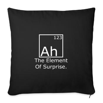 Ah The element of surprise - Throw Pillow Cover 17.5” x 17.5” - black - Front