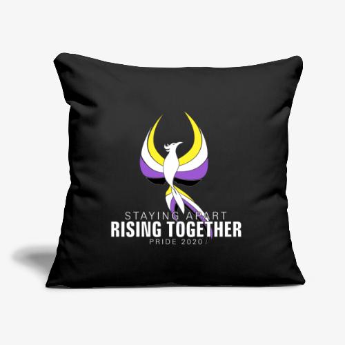 Nonbinary Staying Apart Rising Together Pride - Throw Pillow Cover 17.5” x 17.5”