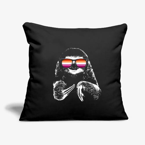 Pride Sloth Lesbian Flag Sunglasses - Throw Pillow Cover 17.5” x 17.5”