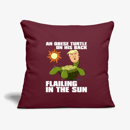 An Obese Turtle on His Back Flailing in the Sun - Throw Pillow Cover 17.5” x 17.5”