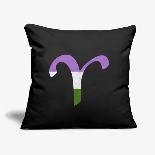 Genderqueer Aries Pride Flag Zodiac Sign - Throw Pillow Cover 17.5” x 17.5”