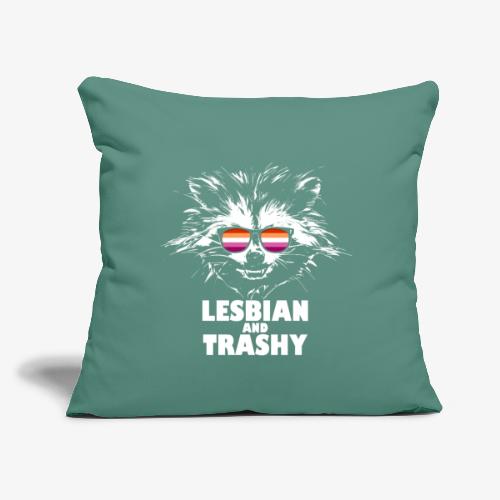 Lesbian and Trashy Raccoon Sunglasses Lesbian - Throw Pillow Cover 17.5” x 17.5”