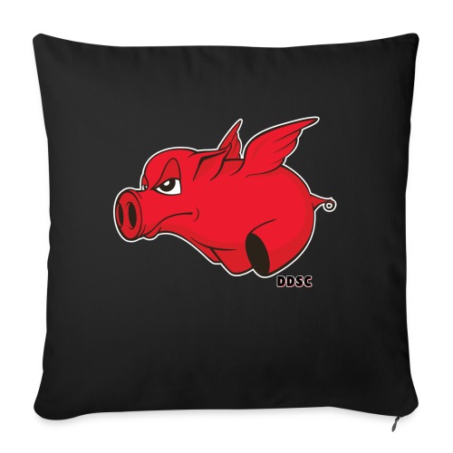 flying flying pig - Throw Pillow Cover 17.5” x 17.5”