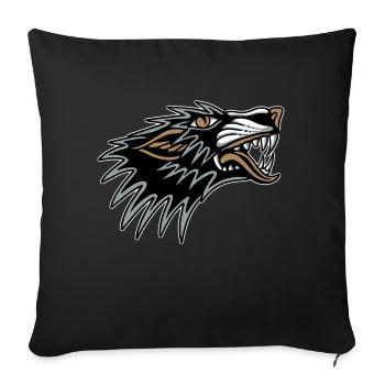Wolf - Throw Pillow Cover 17.5” x 17.5” - black - Front